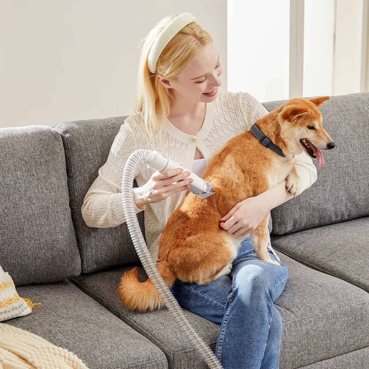 Pet Grooming Vacuum Kit with Cordless Clippers – Low Noise Dog & Cat Grooming System, 5-in-1 Grooming Tools for Home Pet Hair Care