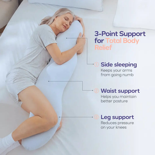 Full-body ergonomic support pillow, supporting the back, abdomen, hips and legs, a cool side-sleeping pillow.