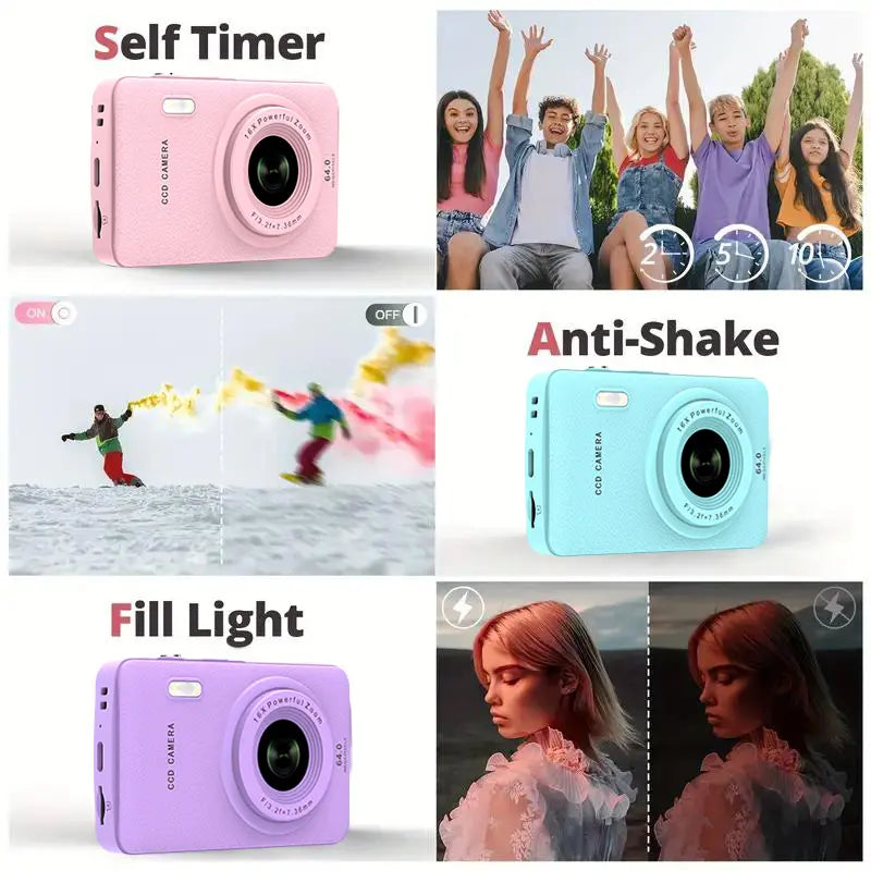 Portable 1080P Digital Camera, Auto Focus, 16X Zoom, 32GB SD – Beginner Friendly Camera