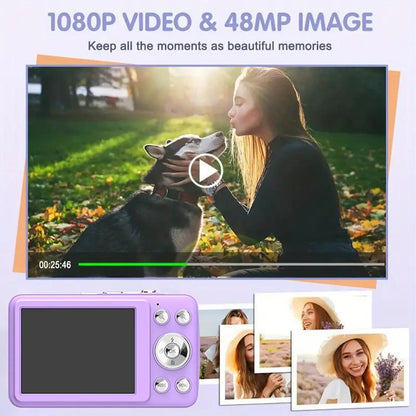 Portable 1080P Digital Camera, Auto Focus, 16X Zoom, 32GB SD – Beginner Friendly Camera