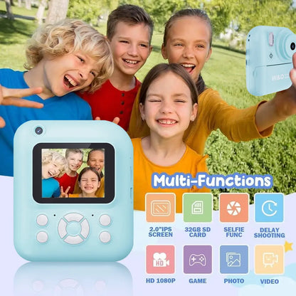 5-in-1 DIY Instant Camera – Print Photos, Record Video, Play Music & Games, Portable Fun Device