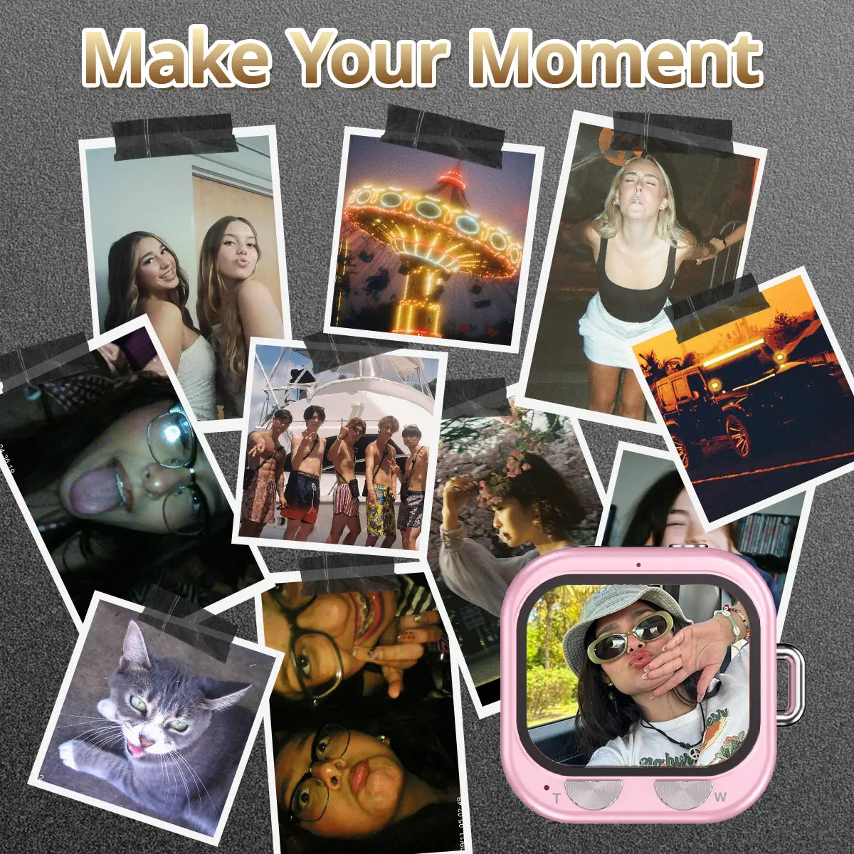 Mini Pocket Vlog Camera, 1080P, Y2K Design, 32GB SD & Key Clip – Portable Teens Camera