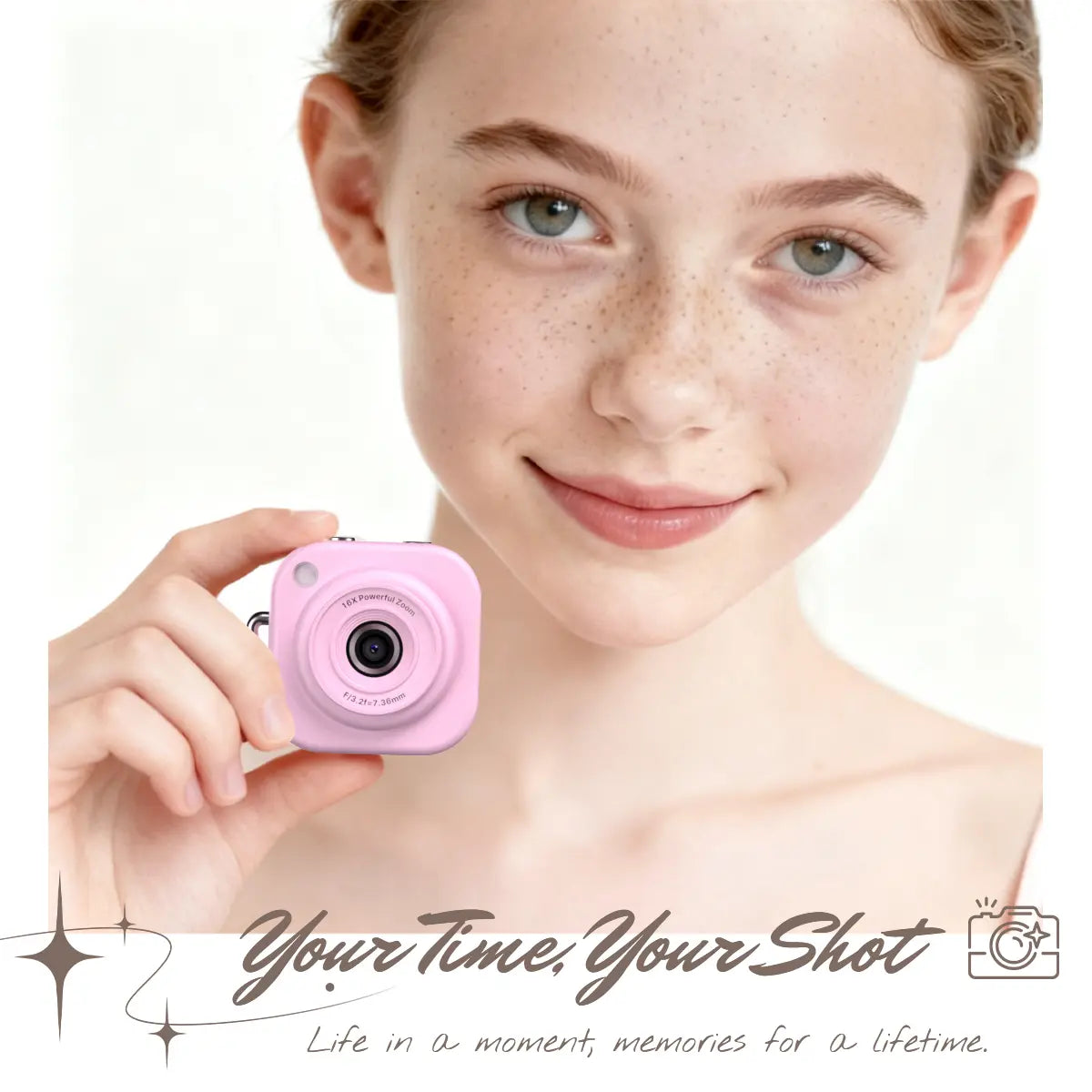 Mini Pocket Vlog Camera, 1080P, Y2K Design, 32GB SD & Key Clip – Portable Teens Camera