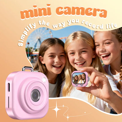 Mini Pocket Vlog Camera, 1080P, Y2K Design, 32GB SD & Key Clip – Portable Teens Camera