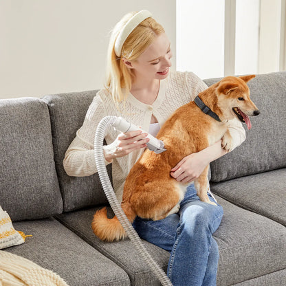 Pet Grooming Vacuum Kit with Cordless Clippers – Low Noise Dog & Cat Grooming System, 5-in-1 Grooming Tools for Home Pet Hair Care