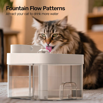 HAPAW Smart Cat Water Fountain – Wi-Fi App Control Automatic Pet Feeder with 5000mAh Rechargeable Battery, Filter-Free Fresh Water System
