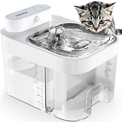 HAPAW Smart Cat Water Fountain – Wi-Fi App Control Automatic Pet Feeder with 5000mAh Rechargeable Battery, Filter-Free Fresh Water System