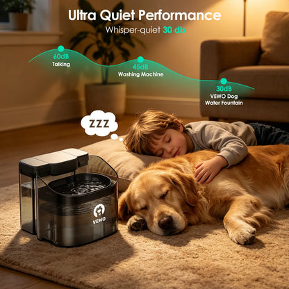 VEWO Large Dog Water Fountain – 11L No-Spill Pet Water Dispenser with Deep Bowl, Quiet BPA-Free Design for Large Breeds and Multiple Pets