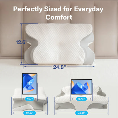 Alcedo Orthopedic Cervical Pillow – Contour Memory Foam Neck Support Pillow for Better Sleep Posture, Designed for All Sleep Positions