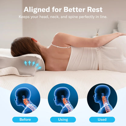 Alcedo Orthopedic Cervical Pillow – Contour Memory Foam Neck Support Pillow for Better Sleep Posture, Designed for All Sleep Positions