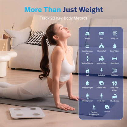 Alcedo Bluetooth Smart Scale – Digital Weight Scale with Body Fat & BMI Tracking, 7-Color Glowing Display and App-Based Body Composition Analysis