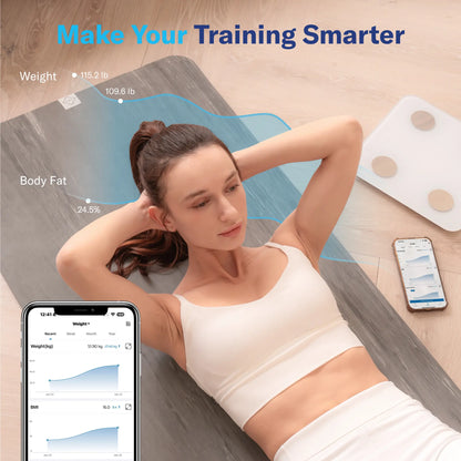 Alcedo Bluetooth Smart Scale – Digital Weight Scale with Body Fat & BMI Tracking, 7-Color Glowing Display and App-Based Body Composition Analysis