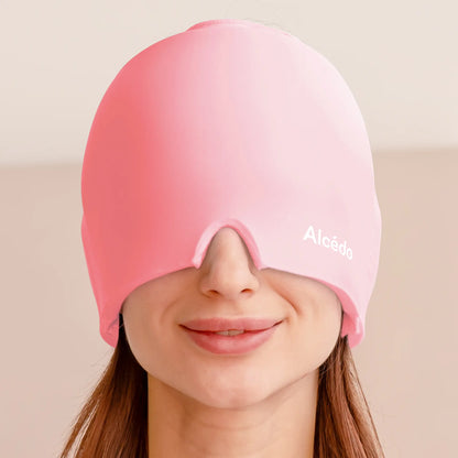 Alcedo Headache Relief Ice Cap – Reusable Hot & Cold Therapy Gel Mask for Migraine, Sinus Pressure, Puffy Eyes and Stress Relaxation