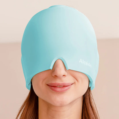 Alcedo Headache Relief Ice Cap – Reusable Hot & Cold Therapy Gel Mask for Migraine, Sinus Pressure, Puffy Eyes and Stress Relaxation