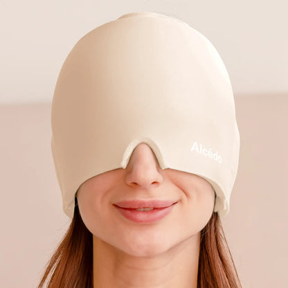 Alcedo Headache Relief Ice Cap – Reusable Hot & Cold Therapy Gel Mask for Migraine, Sinus Pressure, Puffy Eyes and Stress Relaxation