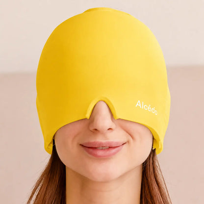 Alcedo Headache Relief Ice Cap – Reusable Hot & Cold Therapy Gel Mask for Migraine, Sinus Pressure, Puffy Eyes and Stress Relaxation